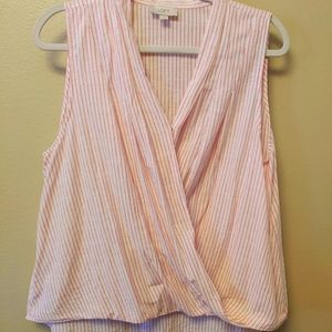 LOFT red stripe sleeveless blouse